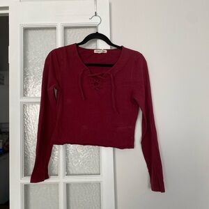 Cropped red long sleeve